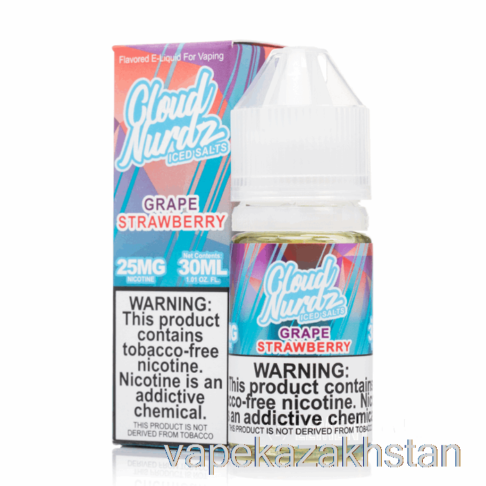 Vape Kazakhstan ICED Grape Strawberry - Cloud Nurdz Salts - 30mL 25mg